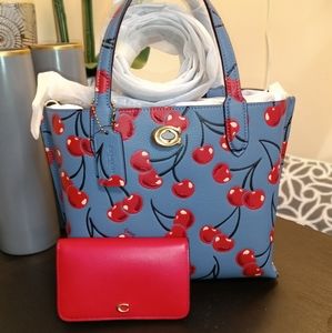 Coach Willow Cherries Tote with Wallet